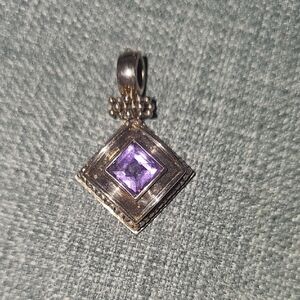 Michael Dawkins Silver and Amethyst Necklace Pendant
